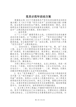 党员示范年活动实施方案 