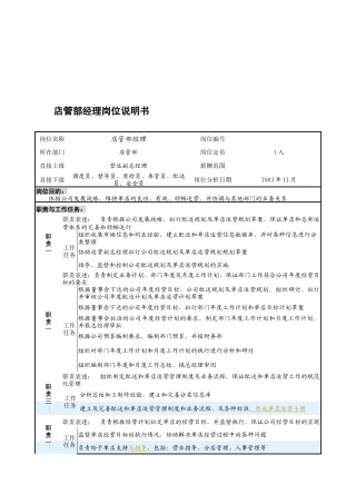 店管部经理岗位职责