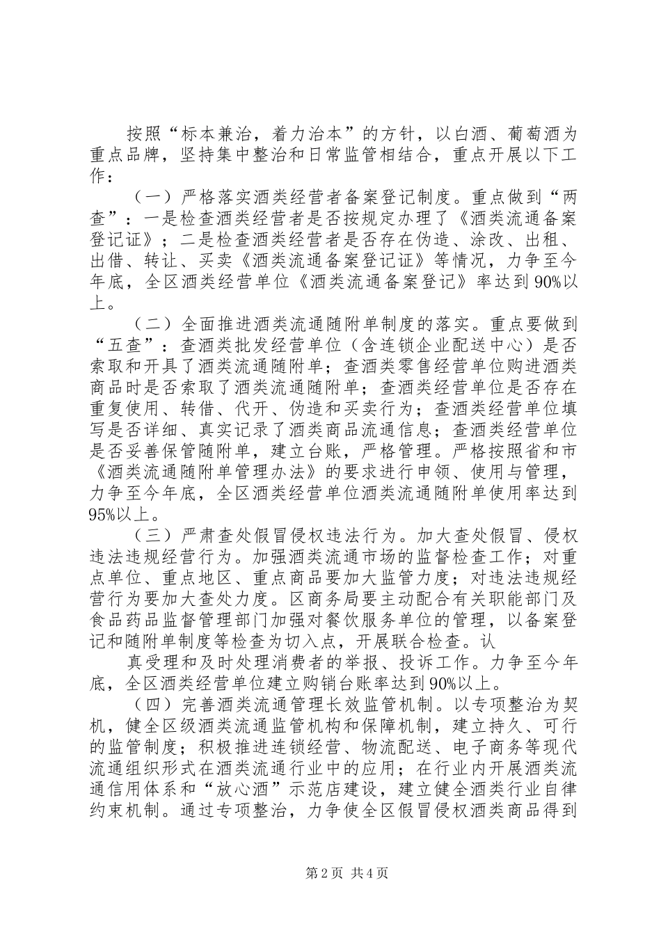 酒类专项整治实施方案 _第2页