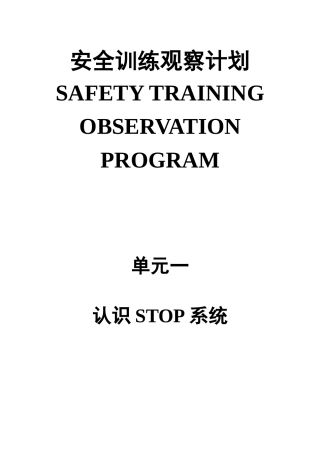 杜邦STOP安全培训观查程序
