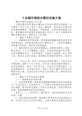 十总镇环境综合整治方案 