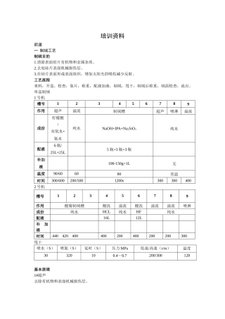 电池片全工序基础工艺培训资料