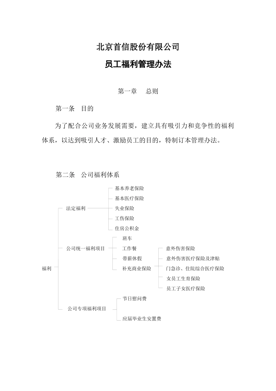北京首信员工福利管理案例_第1页