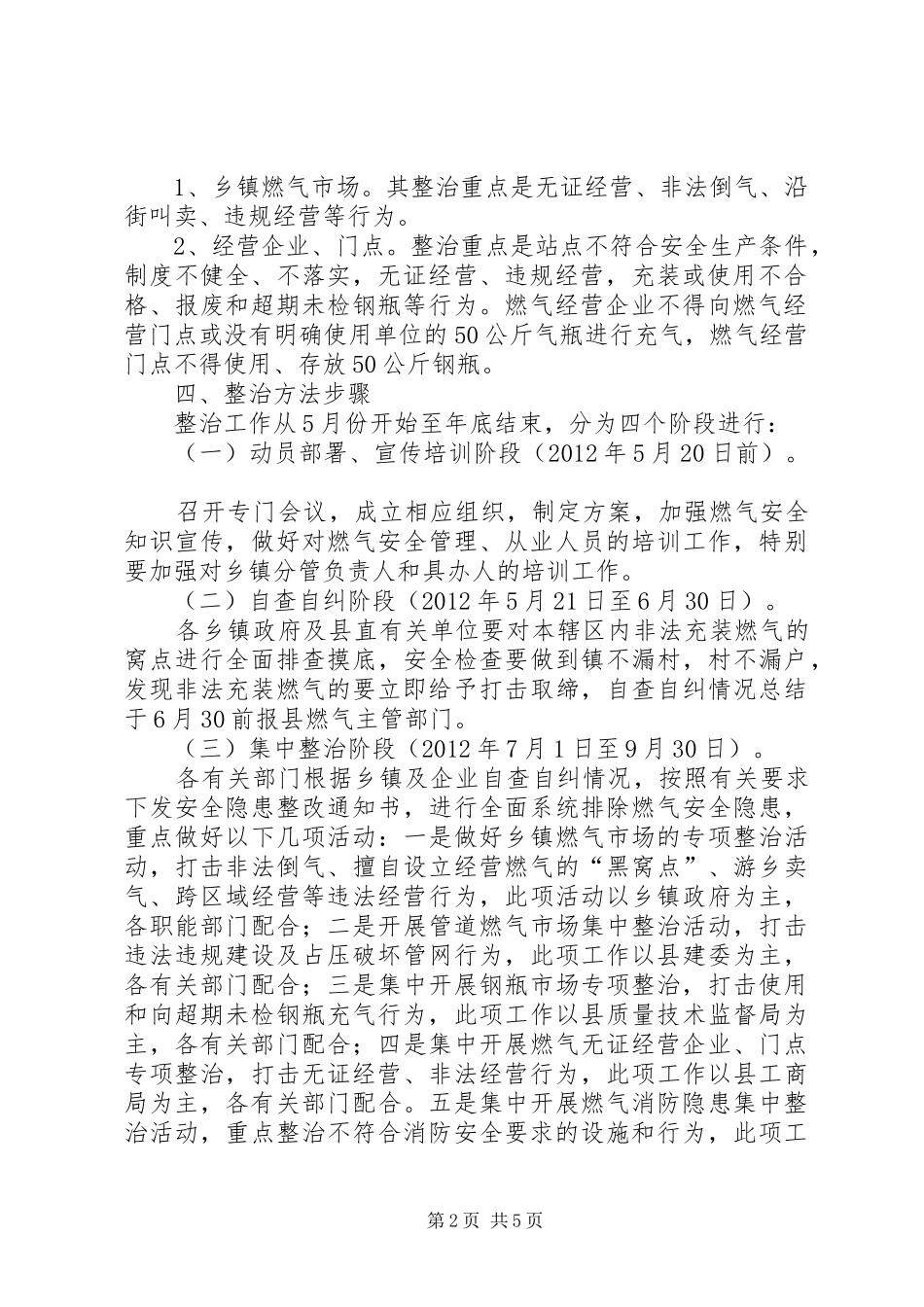 全县燃气专项整顿方案_第2页