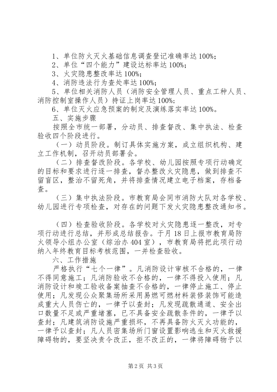 学校火灾隐患排整行动实施方案_第2页