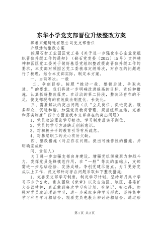 东华小学党支部晋位升级整改实施方案 