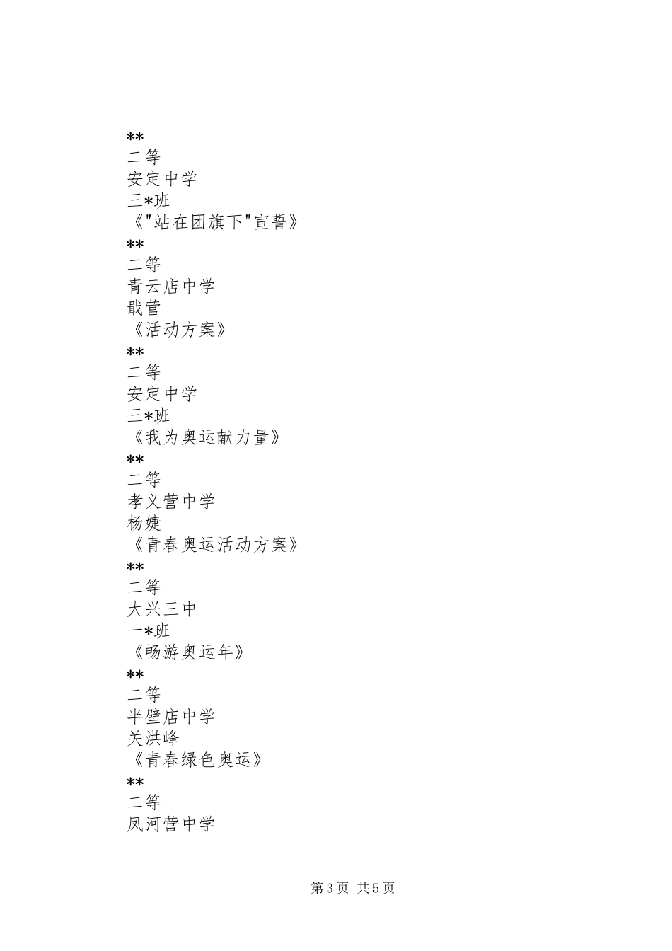 主题团日实施方案评选结果 _第3页