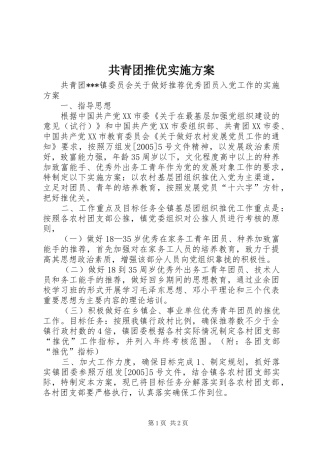 共青团推优方案 