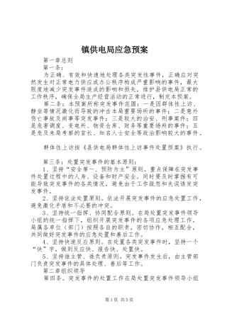 镇供电局应急预案
