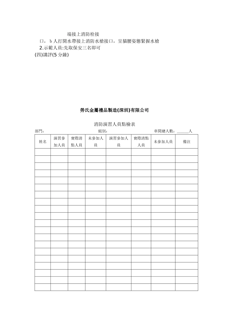 xx金属礼品制造(深圳)有限公司-消防演习计划(7)(1)_第3页