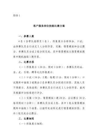 岗位技能比赛方案(定稿)