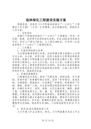 造林绿化工程建设实施方案