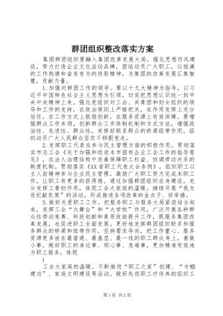 群团组织整改落实实施方案 