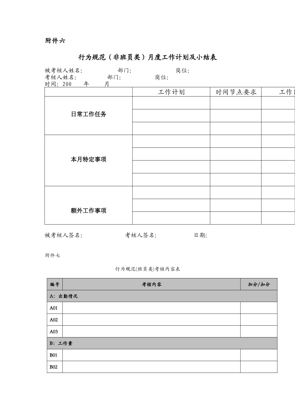 非班员类行为规范考评表格_第3页