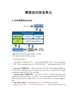 摩根面试准备要点(Java)