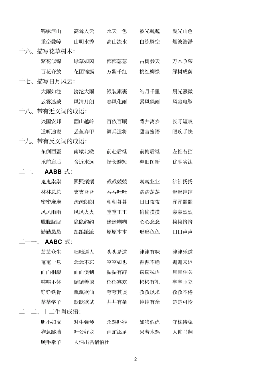 成语分类大全76601_第2页