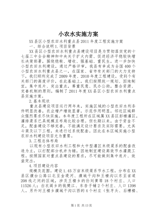 小农水实施方案