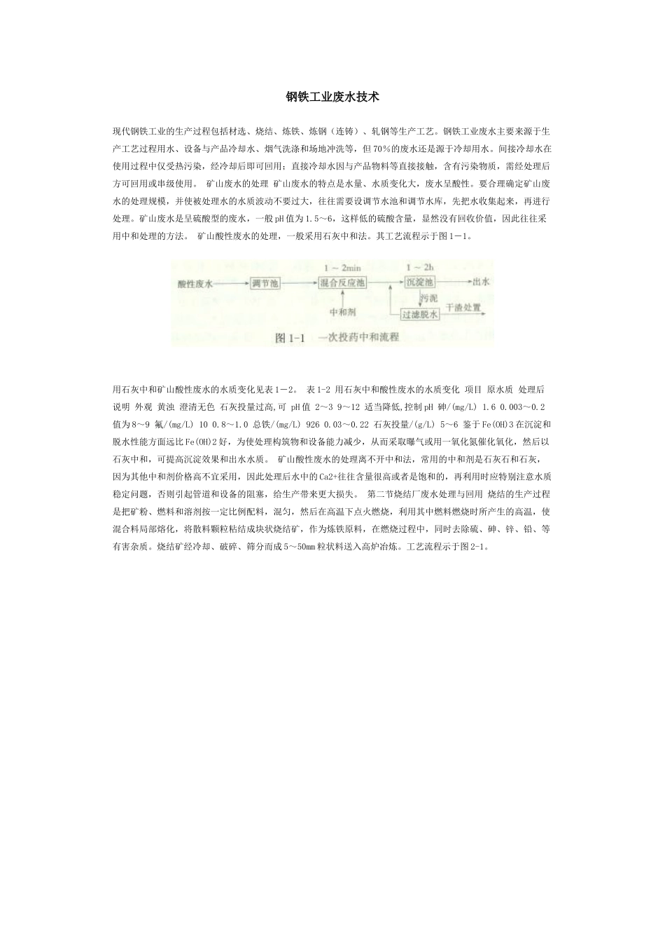 钢铁工业废水技术_第1页