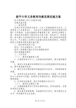 新平小学义务教育均衡发展方案 