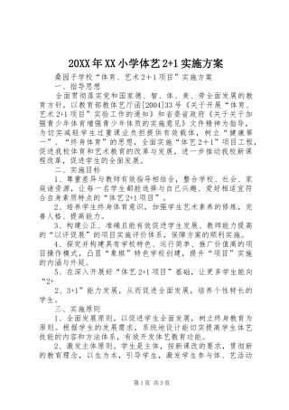 XX年XX小学体艺+方案 