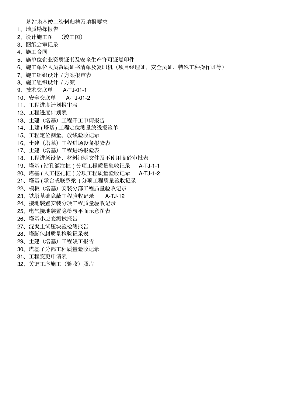 中国移动基站塔基工程竣工资料模版_第2页