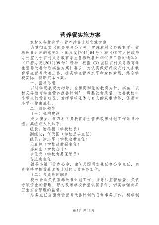 营养餐方案 