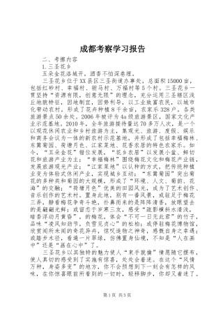 成都考察学习报告 