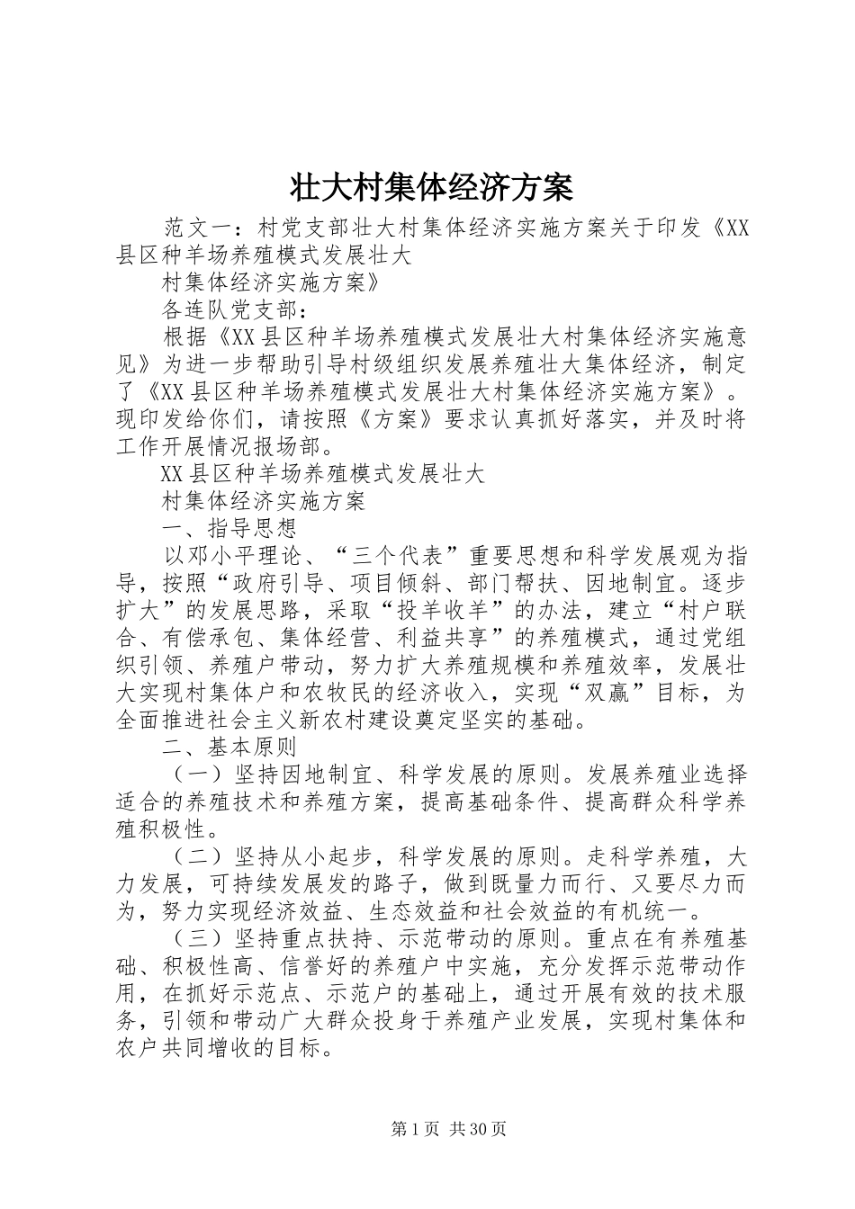 壮大村集体经济方案_第1页
