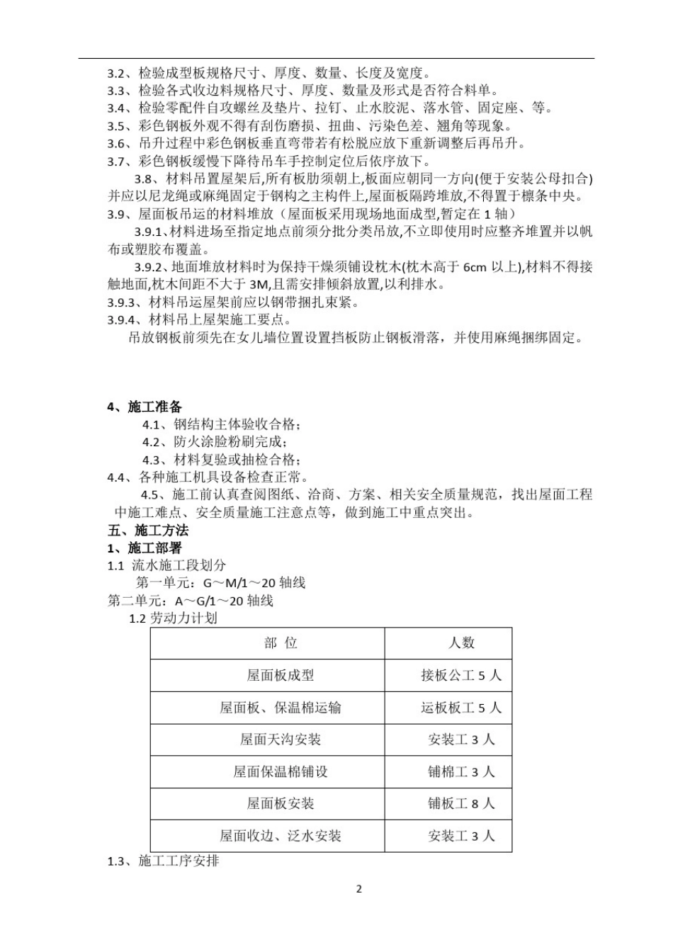 双层钢结构屋面彩板安装施工方案_第2页