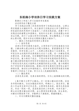 东柏涧小学双休日学习实践实施方案 