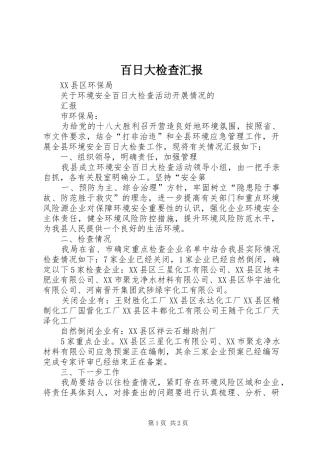 百日大检查汇报 