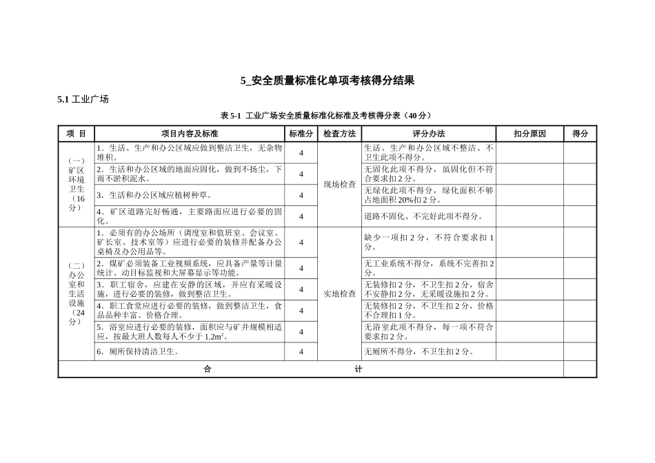 安全质量标准化单项考核表_第1页