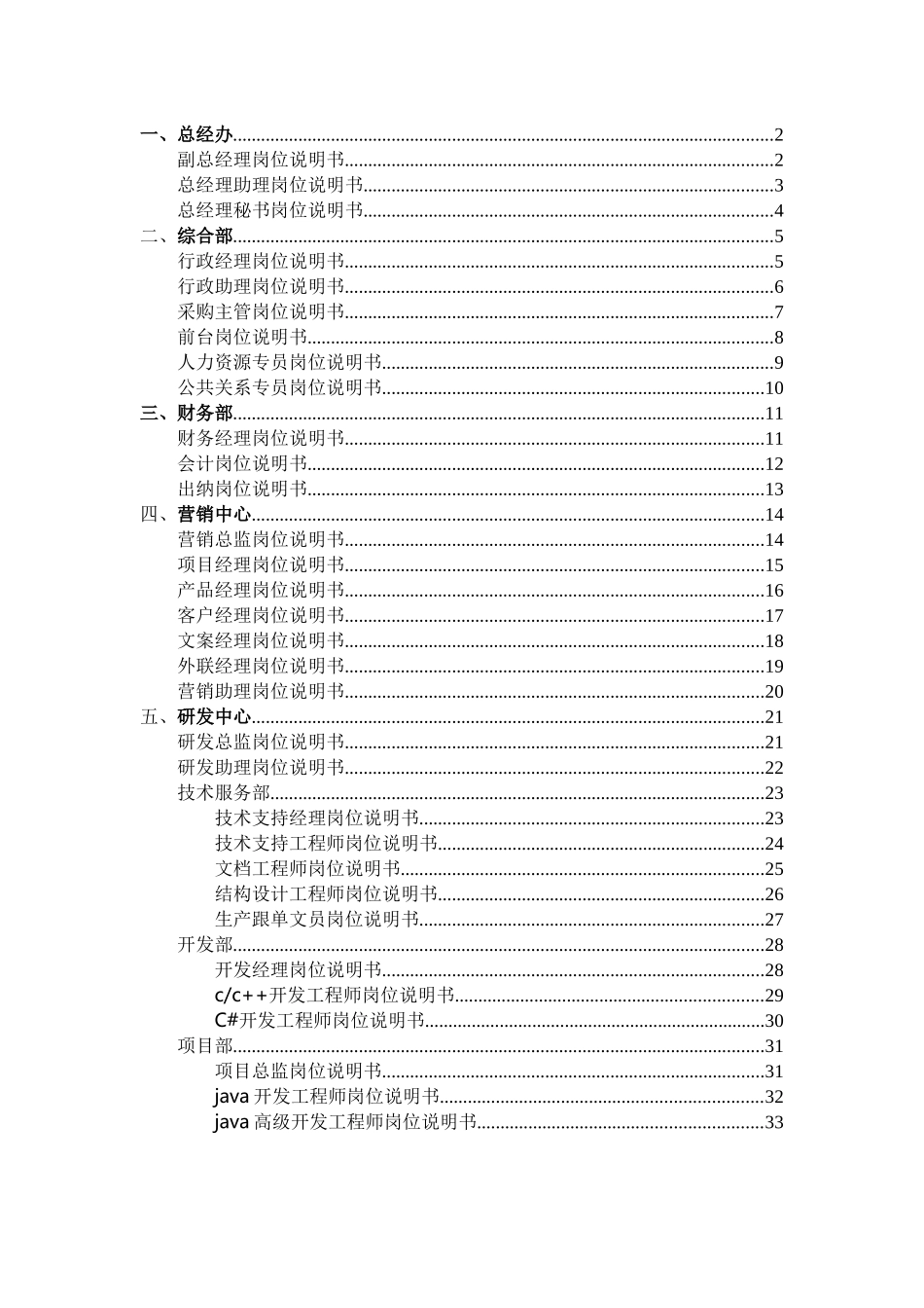 岗位说明书(初稿)_第1页