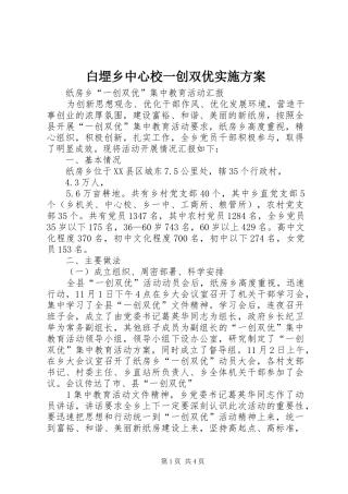 白堽乡中心校一创双优方案 