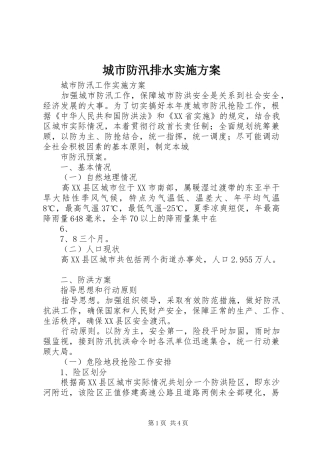 城市防汛排水方案 