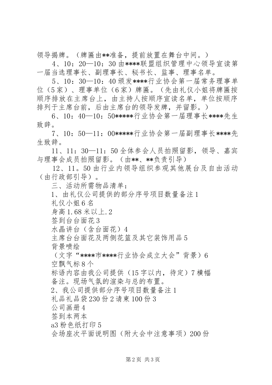 协会成立大会筹备实施方案 _第2页