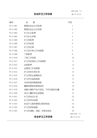 安全护卫工作手册