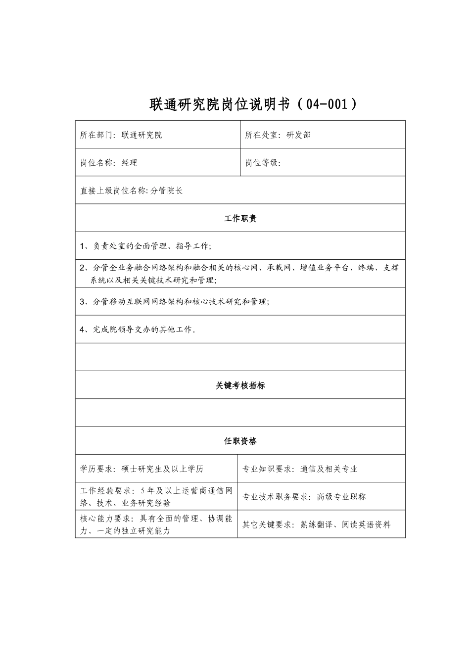 联通研究院岗位说明书(03-001)_第3页