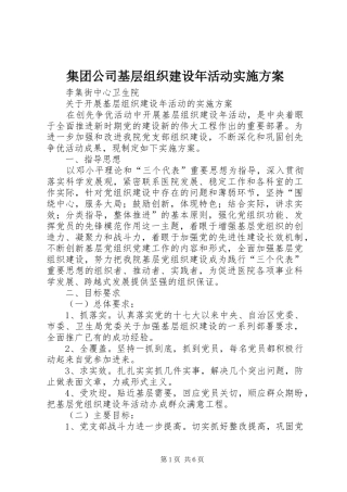 集团公司基层组织建设年活动方案 