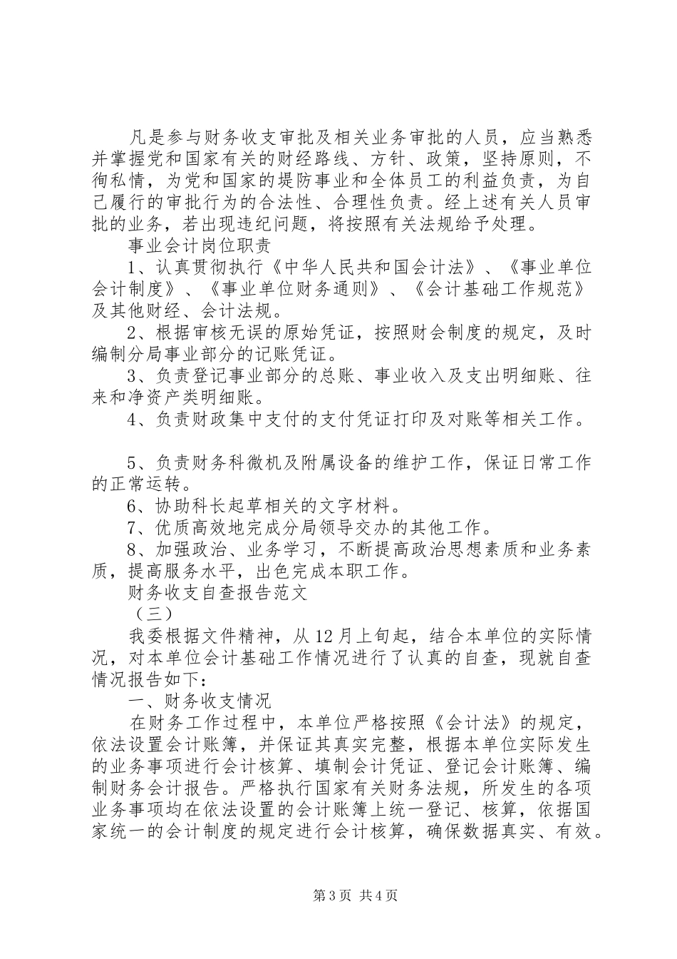 财务收支自查报告范文3篇 _第3页