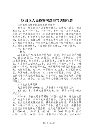 XX县区人民检察院煤层气调研报告 