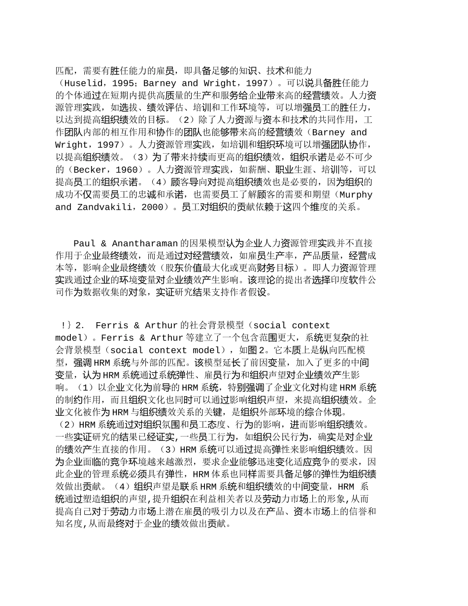 【精品文档-管理学】人力资源管理与组织绩效关联性研究动态_人_第2页