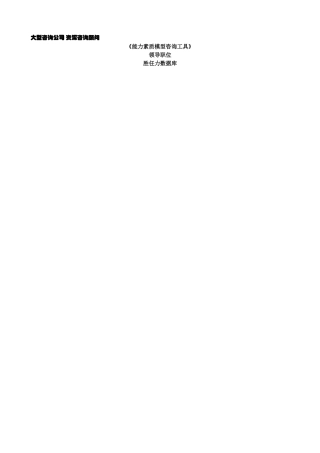 某公司领导职位胜任力数据库