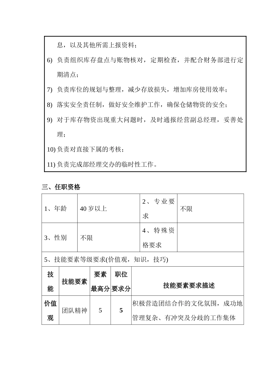 保供部经理职位说明书_第2页
