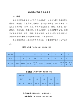 隧道洞身开挖作业指导书