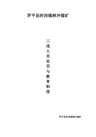 “三违”人员处罚与教育制度