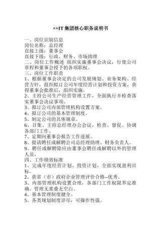 ××IT集团核心职务说明书( 16)