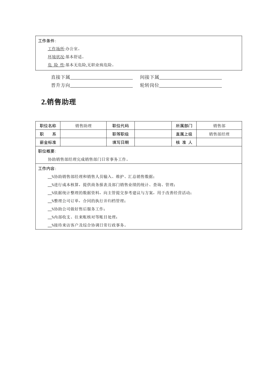 岗位说明书——销售职位_第2页