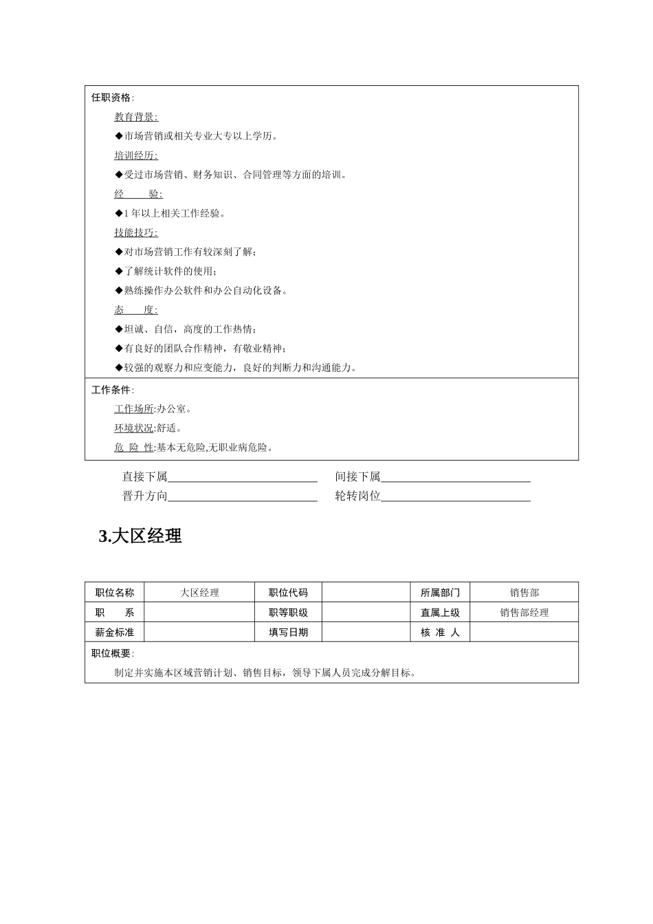 岗位说明书——销售职位_第3页