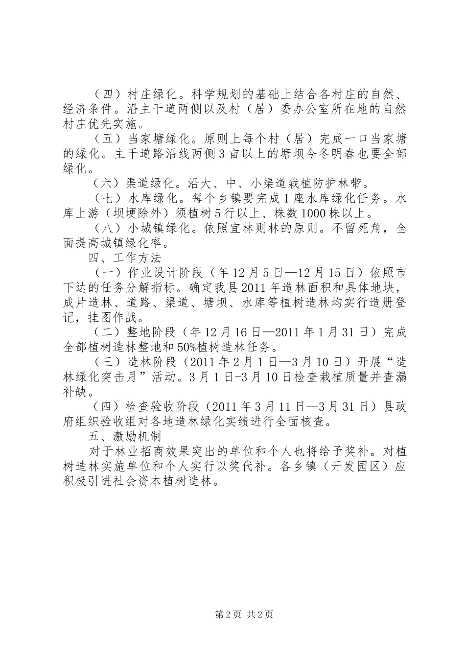 植树造林督查发展方案_第2页